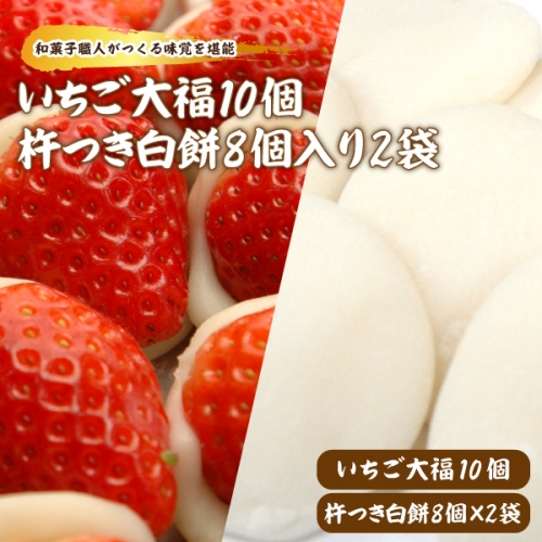 和菓子職人がつくるいちご大福と杵つき白餅セット 67181 - 島根県邑南町