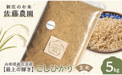 【最上の輝き】コシヒカリ 玄米 5kg 米 お米 おこめ 山形県 新庄市 F3S-1642