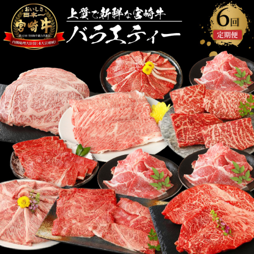 宮崎牛　バラエティー６回定期便 K18_T012_7 673619 - 宮崎県木城町