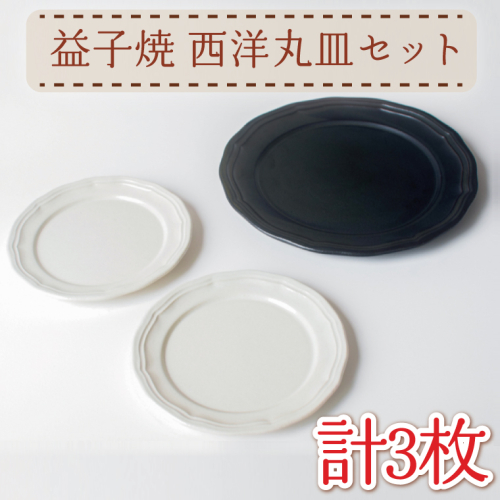 【益子焼】西洋丸皿セット｜大皿 取り皿 セット オーブン可 食洗器可 電子レンジ可（AH010） 675874 - 栃木県益子町