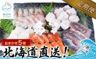 【定期便】 北海道産 旬のお刺身＜5種＞盛り合わせセット 約500g 年4回お届けコース