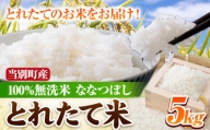 [0.95-42]「とれたて米」当別産100％無洗米ななつぼし5kg