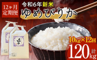 【令和6年産 新米】北海道厚沢部産ゆめぴりか120kg（10kg×12ヶ月連続お届け） 【 ふるさと納税 人気 おすすめ ランキング 米 ゆめぴりか ご飯 ごはん 白米 つや 粘り 北海道 厚沢部 送料無料 】 ASG013