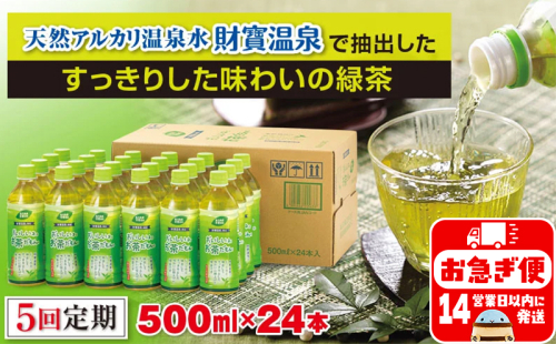C3-22118/【5回定期】財宝のおいしい お茶 500ml×24本 68307 - 鹿児島県垂水市