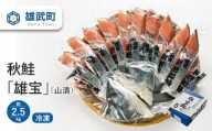 北海道雄武町産　秋鮭「雄宝」（山漬）（冷凍）(約2.5kg)【12337】