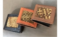 林寿工芸舎 折りたたみ財布(9×8.5×2cmりんご樹皮加工)オレンジ