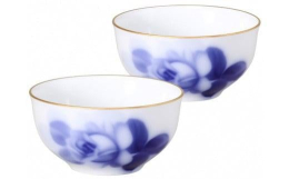 【ふるさと納税】湯呑ぺアセット（ブルーローズ）〈大倉陶園〉