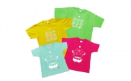 AI-017  ゆるキャラ「ちゃぐぽん」Tシャツ（カラフルな4色 各1枚）ファミリーセット