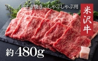 米沢牛すき焼き・しゃぶしゃぶ用（約480g）_B005