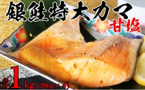 銀鮭特大カマ甘塩4ケセット 1kg  魚貝類 鮭 さけ サーモン  693186 - 茨城県常総市