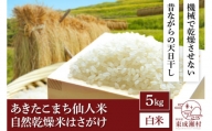 令和5年産 あきたこまち「仙人米」白米 5kg 自然乾燥米 はさがけ 秋田県東成瀬村産