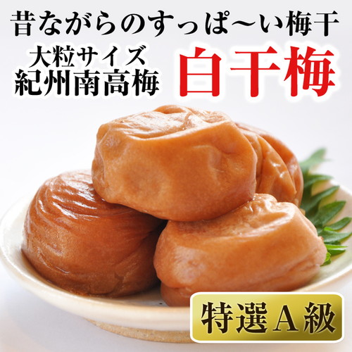 紀州南高梅 特選A級 白干梅(梅干し)1kg［無添加］和歌山県産 69346 - 和歌山県御坊市