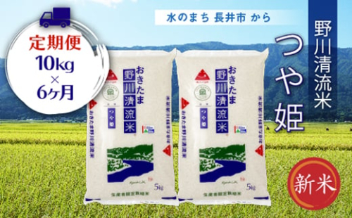【定期便6ヶ月】【令和6年産新米】【特別栽培米】野川清流米「つや姫」10kg(5kg×2袋)×6ヶ月_A120(R6)