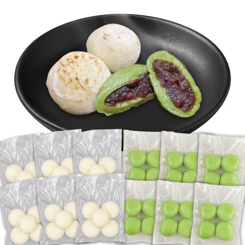 杵つき丸餅6P＆粒あん入りよもぎ餅6Pセット ：B170-032 69694 - 佐賀県佐賀市