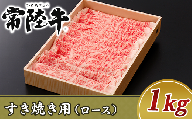 19-14黒毛和牛【常陸牛】すき焼き用1kg（ロース）