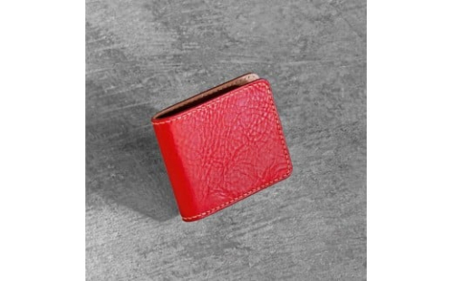 栃木レザー使用｜やわらか本革二つ折り財布｜Half wallet 02｜レッド｜minca（全7色） 700364 - 栃木県栃木市