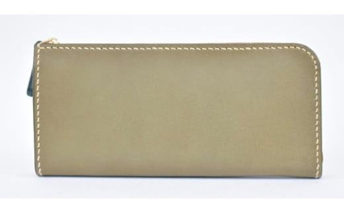 栃木レザー使用｜滑らか本革Lジップ長財布｜Lzip wallet 01｜オリーブ｜minca（全6色） 700387 - 栃木県栃木市