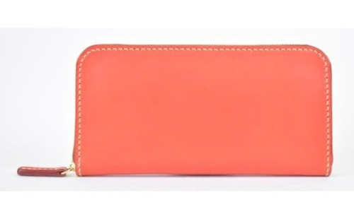栃木レザー使用｜滑らか本革ラウンドファスナー長財布｜Round zip wallet 01｜レッド｜minca（全7色） 700397 - 栃木県栃木市