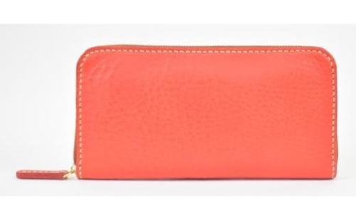 栃木レザー使用｜やわらか本革ラウンドジップ長財布｜Round zip wallet 02｜レッド｜minca（全6色） 700404 - 栃木県栃木市