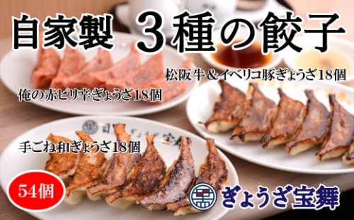 3種のぎょうざ食べ比べセット（54個） 704352 - 埼玉県志木市