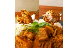 【千葉県産豚肉100%使用】ゴロっと大きな豚バラ肉をほぐしながら食べる、満足感抜群の贅沢なポークカレー【国産若鶏もも肉100%使用】5年間にわたるレシピ改善による、スパイスの奥深さと香り高い味わいが楽