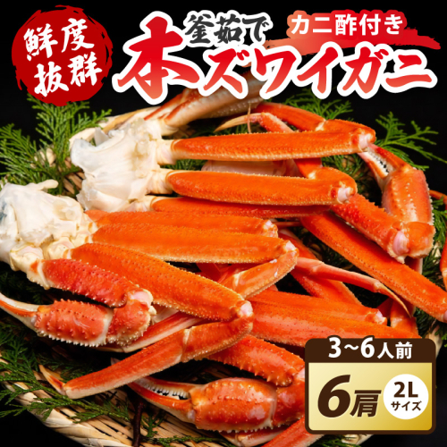 【大好評！カニ酢付き】厳選！！釜茹で 本ズワイガニ ２Lサイズ6肩 707273 - 京都府京丹後市