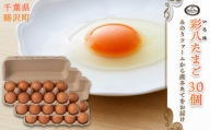 「彩八（いろは）」たまご（30個） 国産 鶏卵 卵 玉子 タマゴ 生卵 濃厚 コク 千葉県 睦沢町 F21G-222
