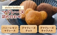 マドレーヌ詰合せ【atelier bonbon】 ／ チョコ キャラメル ハニーレモン 焼菓子 千葉県 特産品 F22X-048