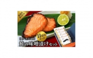 鮭の味噌漬けセット(2切入×4袋、ハラス3切入×1袋)【1390421】