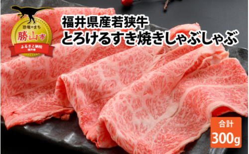福井県内産若狭牛とろけるすき焼　しゃぶしゃぶ(300g) [A-012008]
