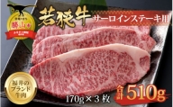 【福井のブランド牛肉】若狭牛 サーロインステーキ用 510g（170g×3枚） [C-058002]