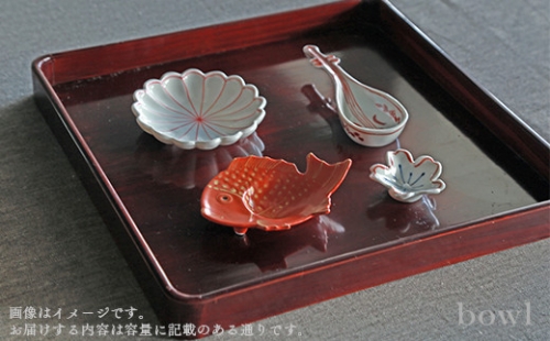 A35-80 祝いの食卓に添えたい"朱" 有田焼上絵付の小皿揃え 日用品店bowl
