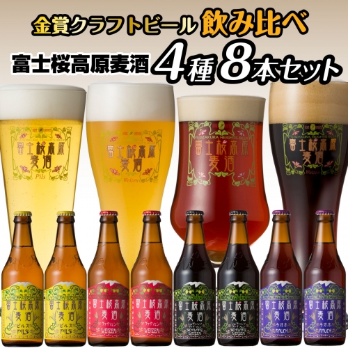 【富士河口湖地ビール】富士桜高原麦酒（4種8本セット）