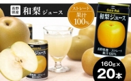 長野県産 和梨ジュース(ストレート) 160g × 20本 | 梨 ジュース 和梨ジュース長野県産梨果汁