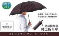 No.389 高級織物傘【紳士折り傘】赤茶系・上品さと確かな存在感を放つ晴雨兼用傘 ／ 雨具 雨傘 山梨県