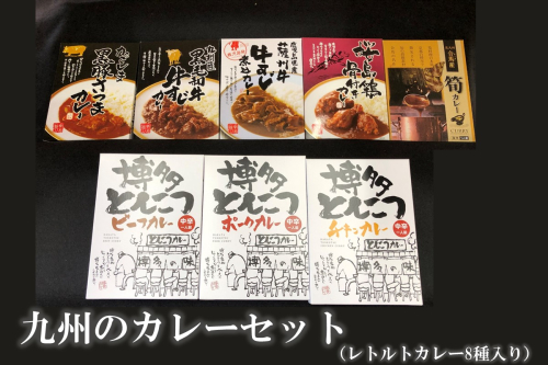 九州のカレーセット(レトルトカレー8食入り)【B-177】 72599 - 福岡県飯塚市