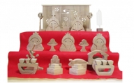 木製のひな人形 3段飾り 箱入 （エンジュの木） 特大 M322S01