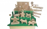 木製の五月人形  3段飾り 箱入 （エンジュの木） 特大 M322S02