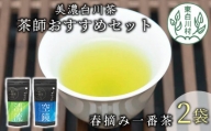 茶蔵園厳選 茶師のおすすめセット 2袋入 空鏡 清流 お茶 日本茶 緑茶 煎茶 春摘み一番茶 一番茶 高級 特上 最高評価 9000円