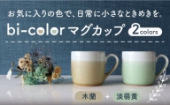 【美濃焼】 bi-color マグカップ 2色セット (淡萌黄・木蘭) 【山二製陶所】 食器 マグ コーヒーカップ [MDA007]