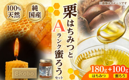 恵那蜂蜜・蜜蝋セット (栗蜂蜜180g×1本、Aランク蜜蝋100g×1枚) 国産 はちみつ 蜂蜜 ハチミツ 岐阜県産 恵那市産 健康 美容 産地直送 送料無料 お取り寄せ 贈答 ギフト プレゼント 恵那市 / はち工房こうけつ [AUDF025] 730877 - 岐阜県恵那市