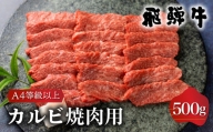 飛騨牛 カルビ（バラ肉）焼肉用 500g 高山米穀  [S335]
