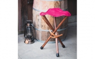 革と木のハンティングチェア：ハイタイプ【ピンク】【本革　タンニンなめし　イタリアンレザー】