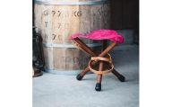 革と木のハンティングチェア：ロータイプ【ピンク】【本革　タンニンなめし　イタリアンレザー】