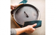 大きな革の鍋つかみ&鍋敷き(ダブル) カラー:ブルー