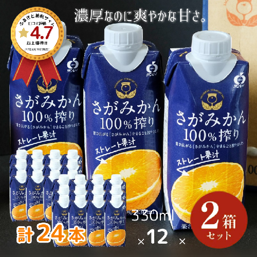 さがみかん100％搾り　330ml×12本入　2箱セット：B220-036 73494 - 佐賀県佐賀市