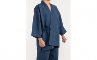 061-15　【濃紺・L】織り・縫製　地元遠州製　雲糸作務衣
