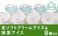 生ソフトクリームアイス＆本格抹茶アイス 8個 5000円