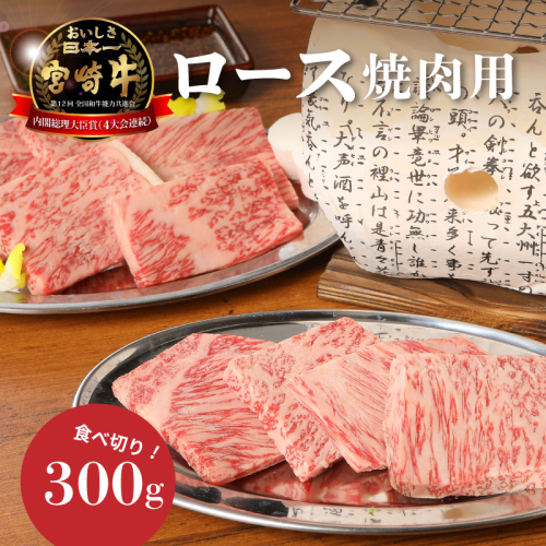 ＜宮崎牛ロース焼肉用300g＞ K01_0006_1 73797 - 宮崎県木城町