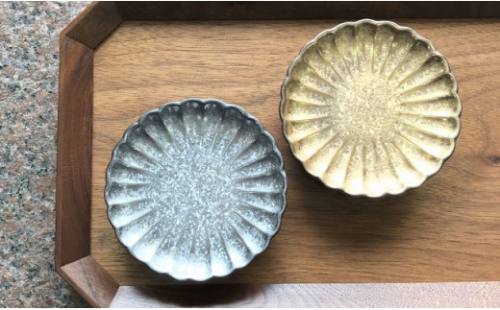 煌めく有田焼 高級感のある豆皿/金銀ペア 深海三龍堂 A12-161 73948 - 佐賀県有田町